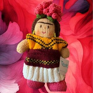 Nwt Tilula hand crafted crochet frida kahlo doll plush collectible unique